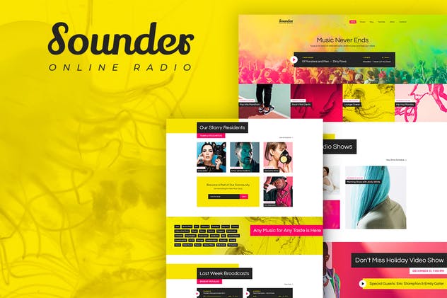 Sounder-广播、娱乐WordPress主题