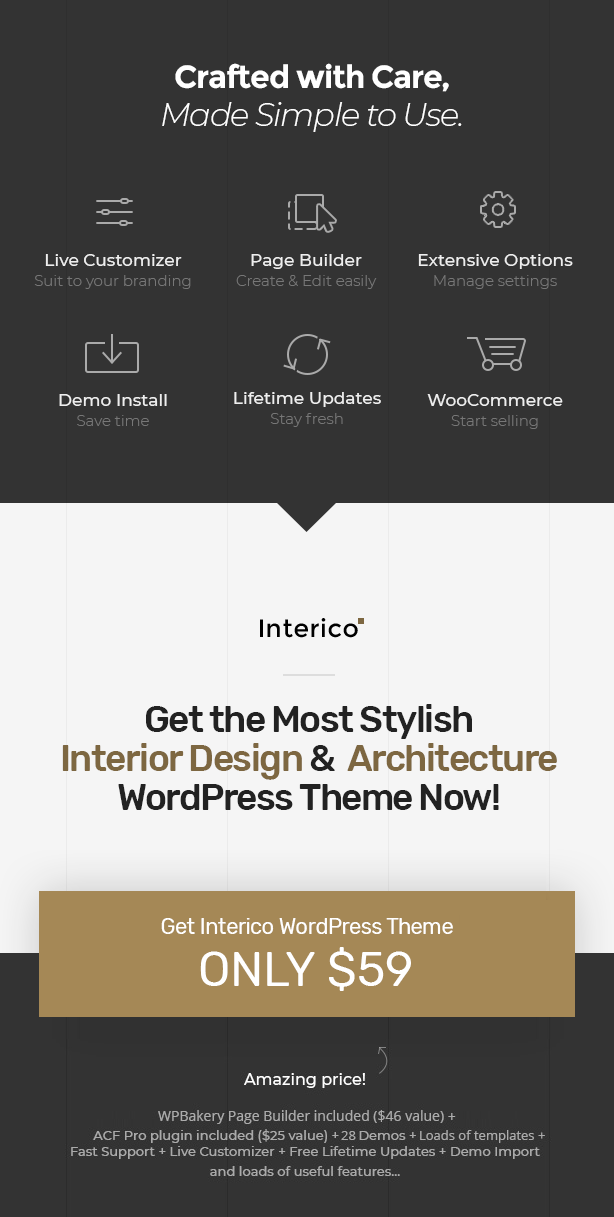 Interico-设计前卫时尚的室内设计与建筑网站模板 WordPress主题-云典网