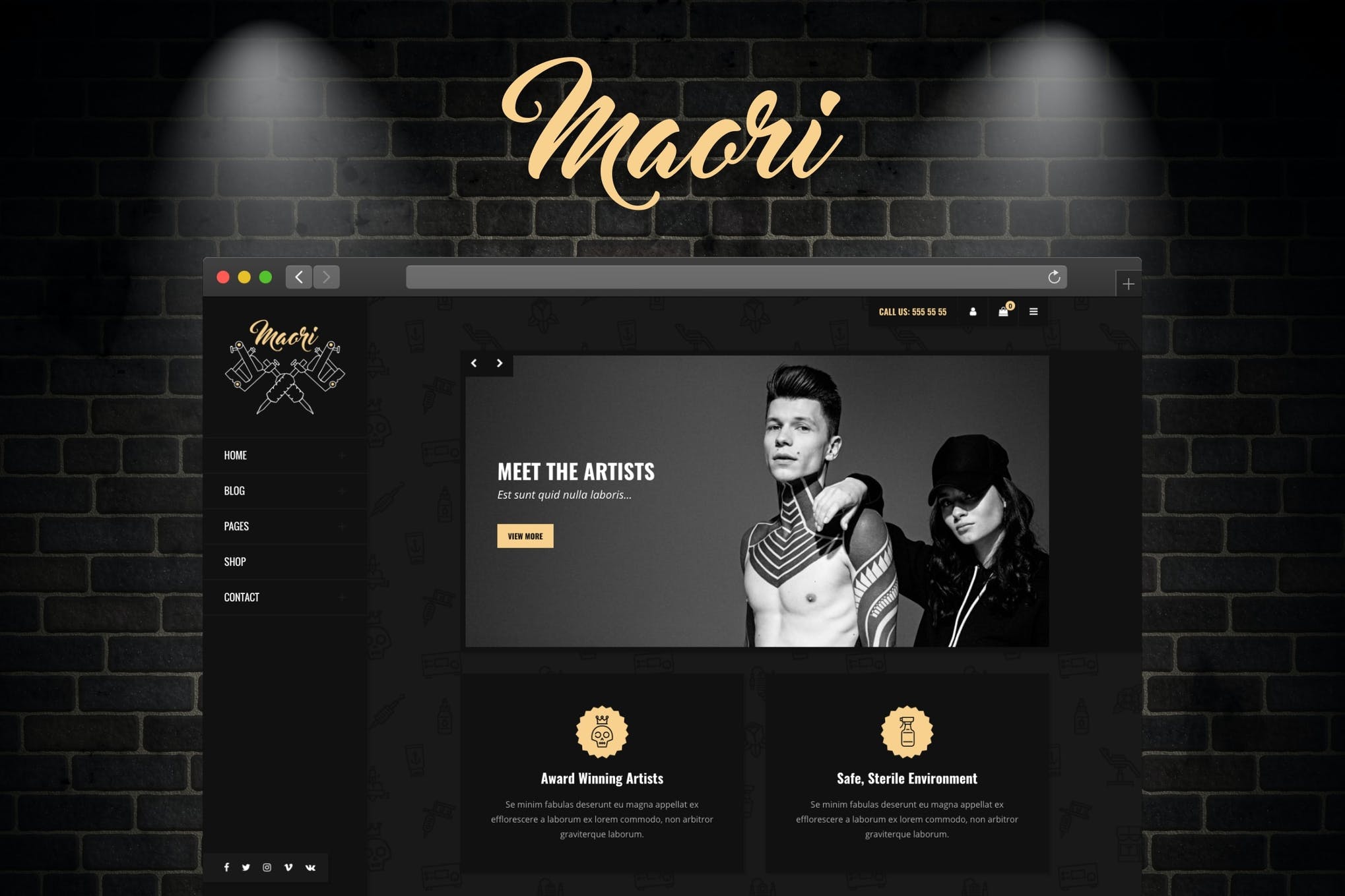 Maori-Tattoo Studio WordPress主题