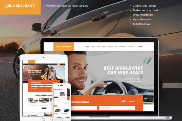 Cars4Rent-租车和出租车服务WordPress主题