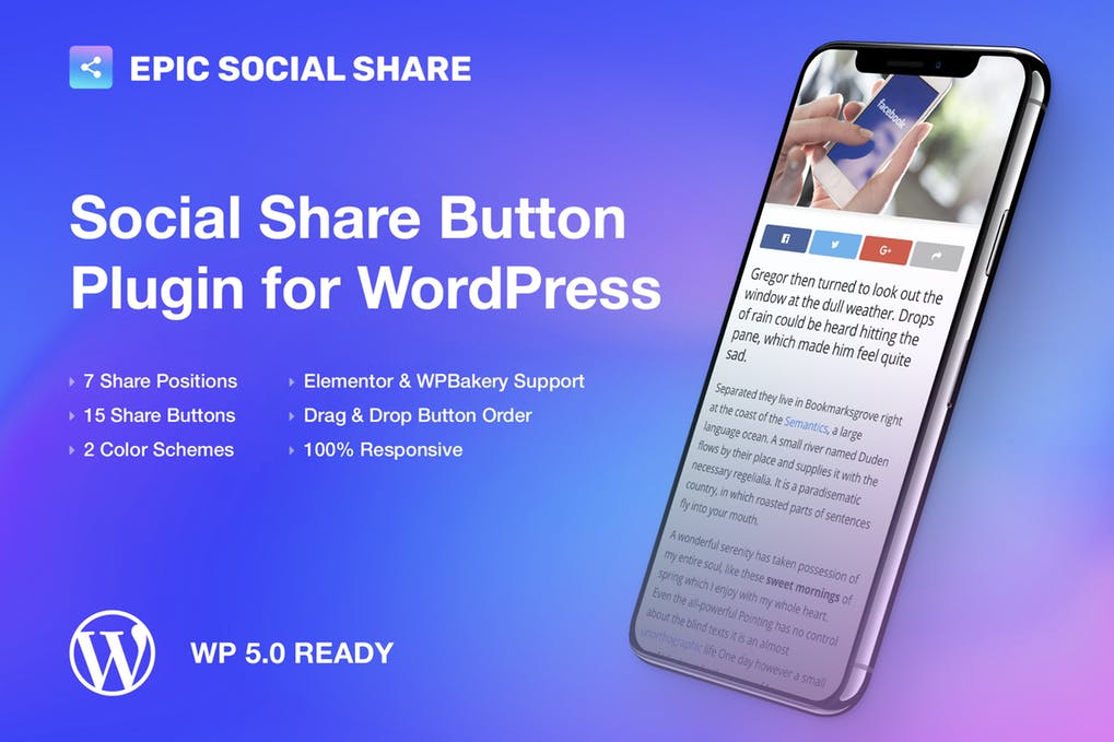 WordPress的史诗社交分享按钮