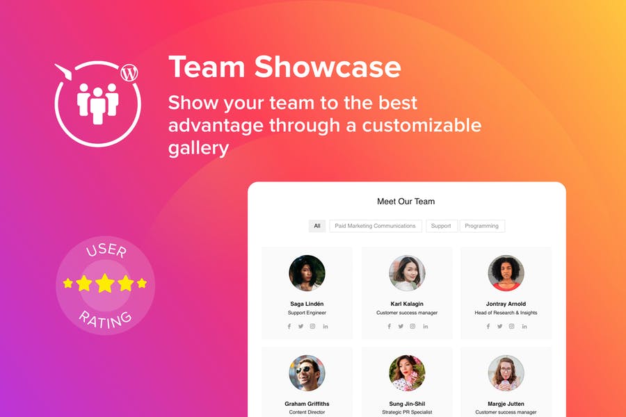 WordPress Team Showcase插件