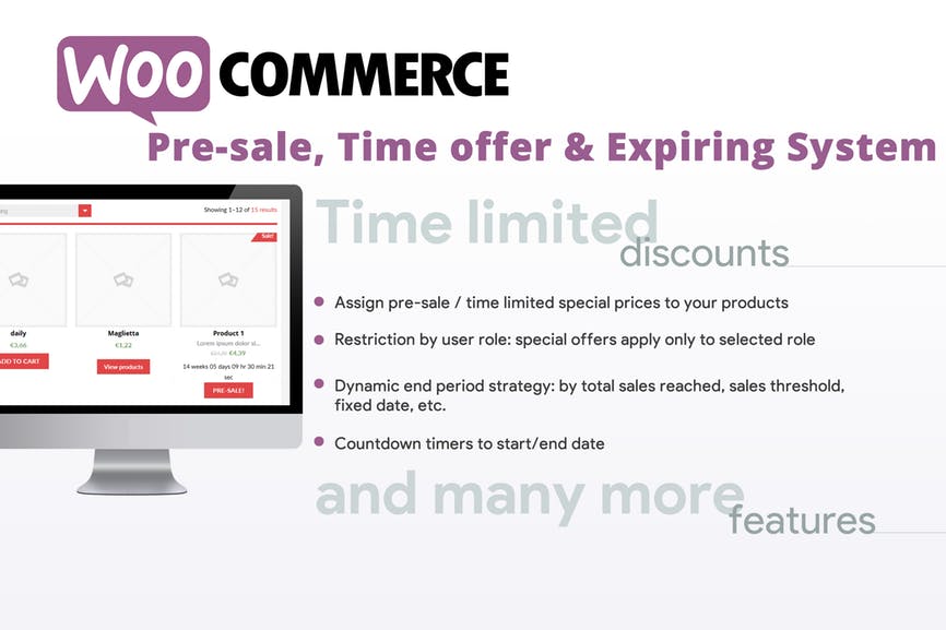 WooCommerce的预售，时间报价和到期系统