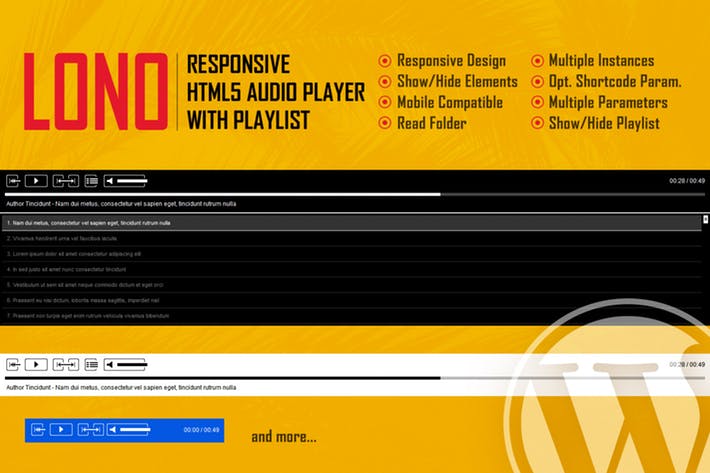 Lono-带有播放列表的自适应HTML5音频播放器