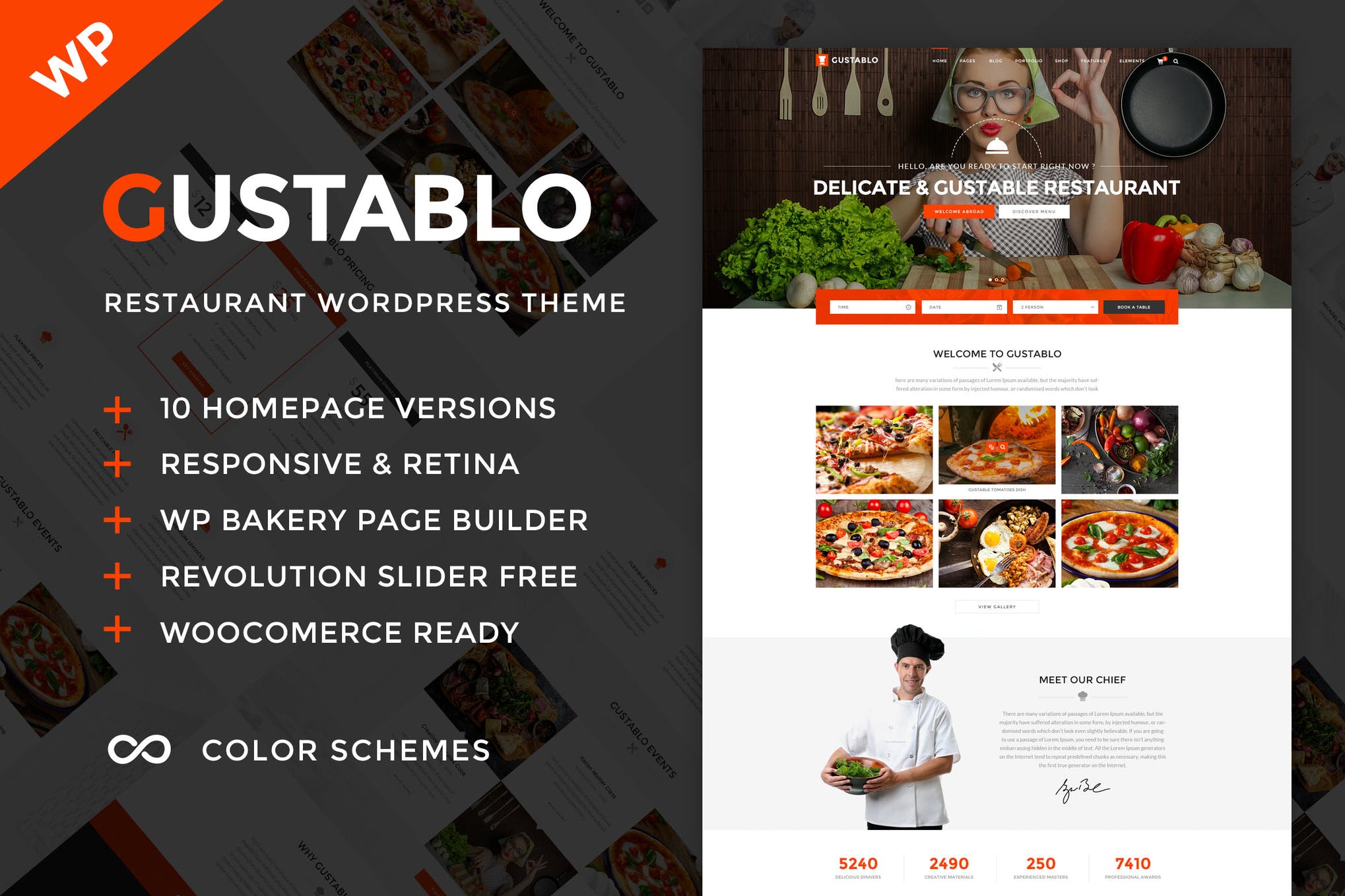 Gustablo-餐厅和咖啡厅WordPress主题