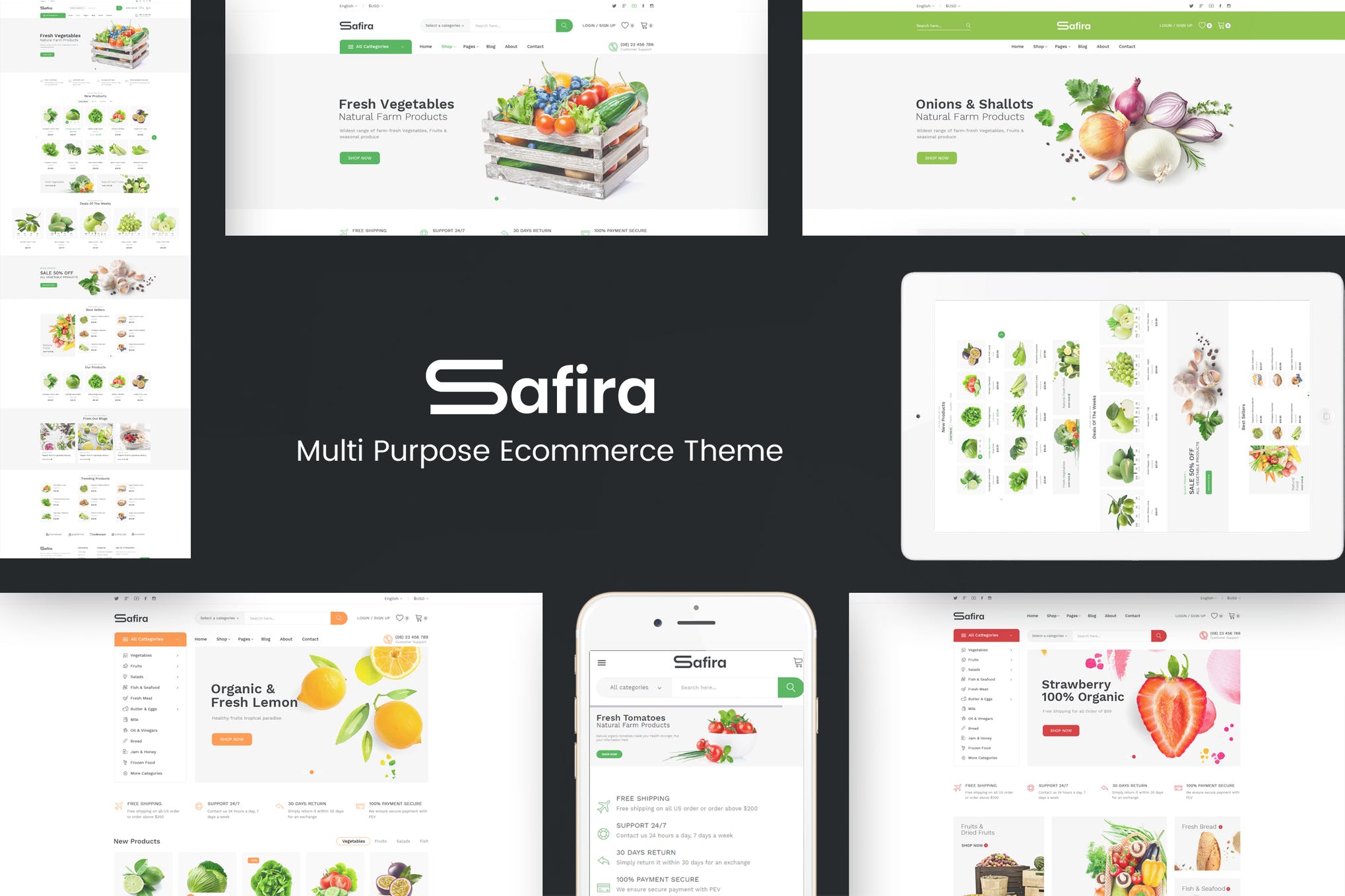 Safira-食品和有机WordPress主题 - 口袋资源