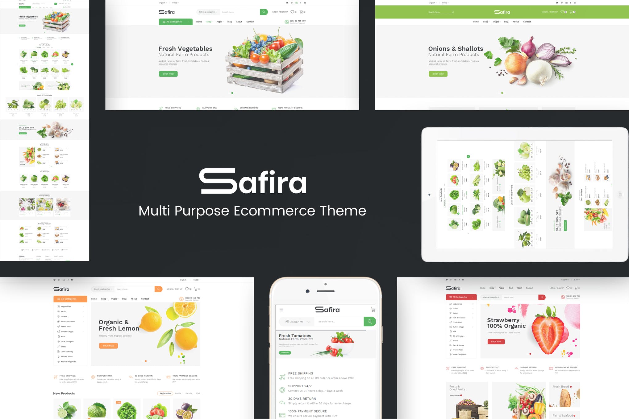 Safira-食品和有机WordPress主题
