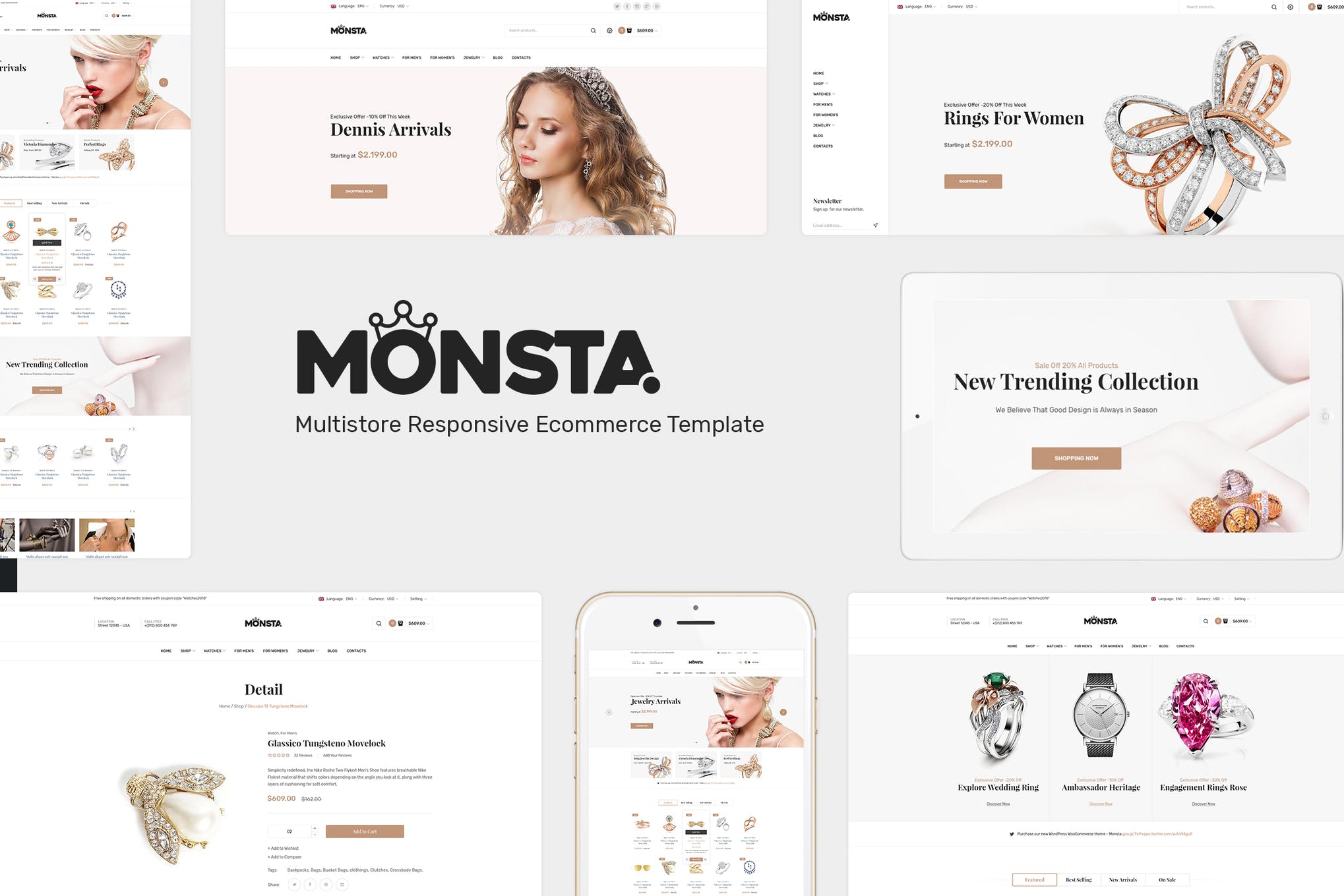 Monsta -珠宝WooCommerce WordPress主题 - 口袋资源