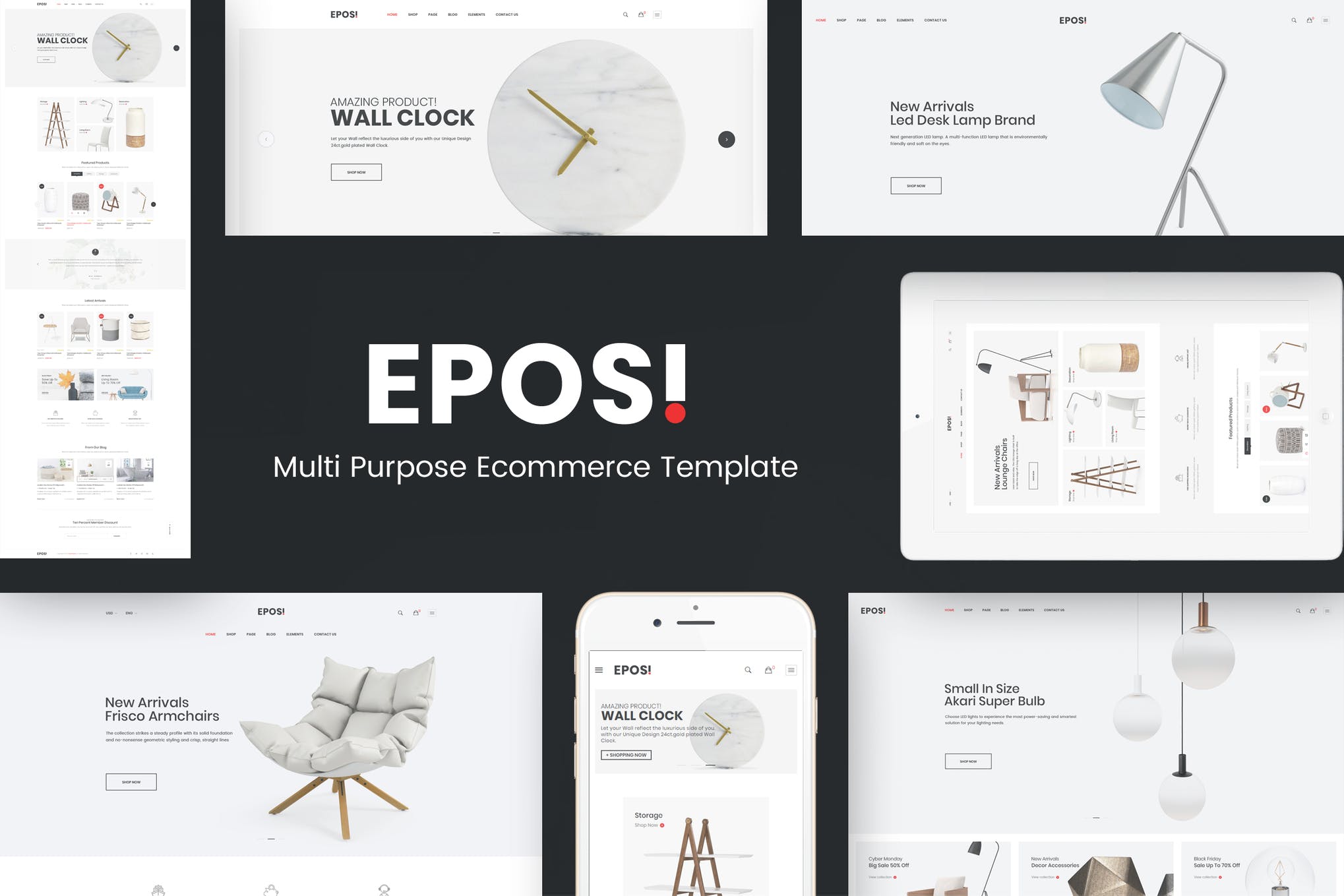 Eposi-WooCommerce家具 软装 装修装饰商城网站模板 WordPress简洁主题