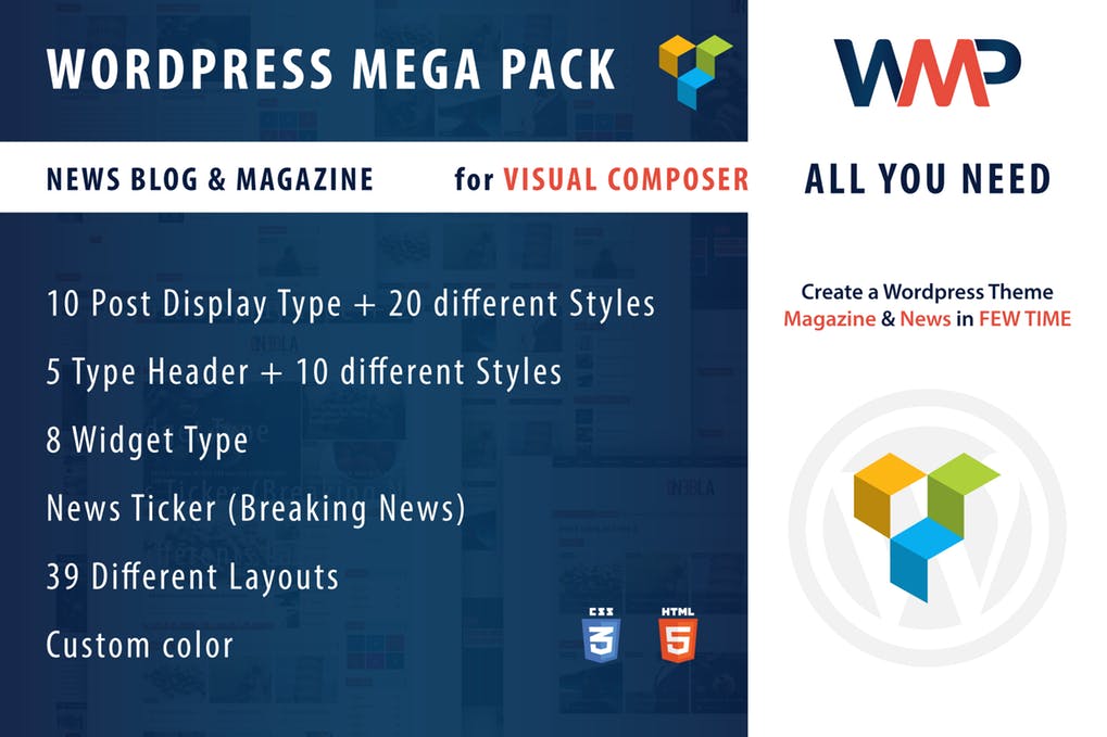 WordPress Mega Pack for Visual作曲家，新闻博客-WordPress插件 - 口袋资源