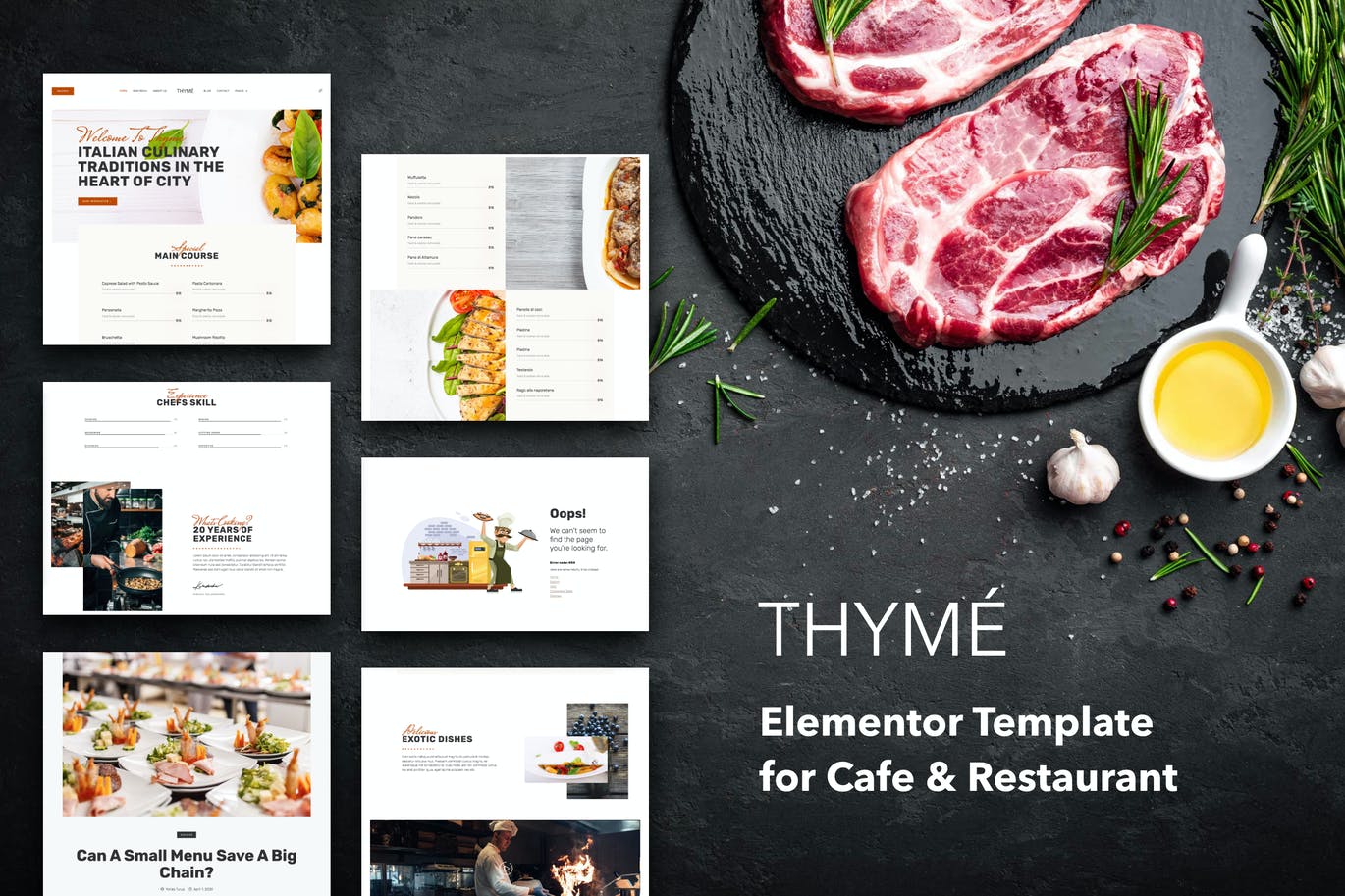 Thyme-餐厅和咖啡厅元素模板套件 - 口袋资源