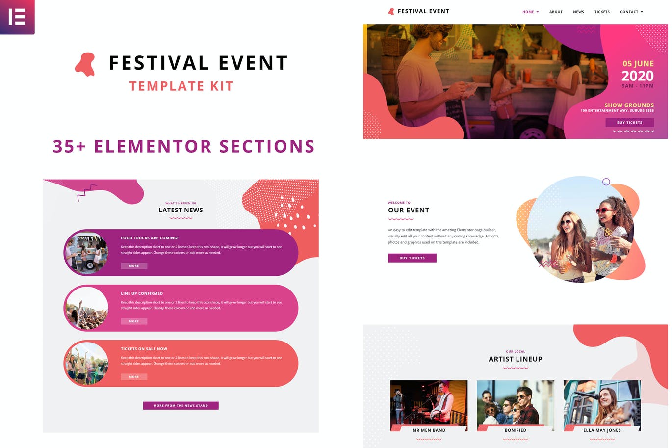 Festival Event Template Kit 节日活动-Elementor模板套件