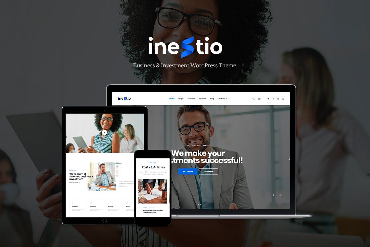 Inestio – 律师事务所,营销和广告服务,业务顾问,网站设计开发类服务行业网站模板