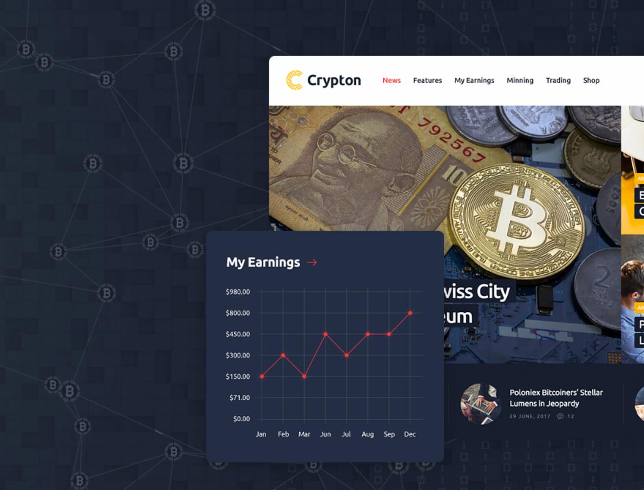 Crypton – 多功能数字加密货币 ICO 金融博客 WordPress主题