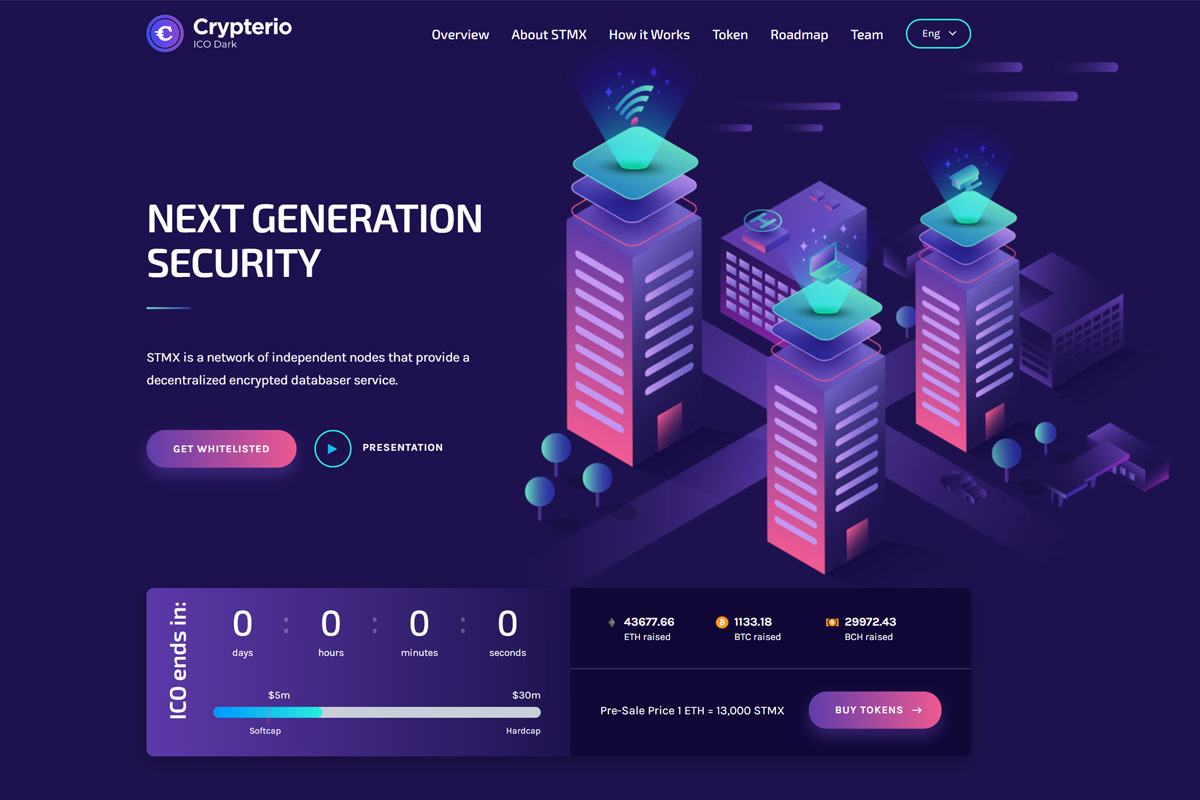 Crypterio-ICO营销网站模板 数字咨询和加密货币 Cryptocurrency WordPress主题 提供密钥