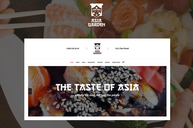 Asia Garden-亚洲美食餐厅WordPress主题
