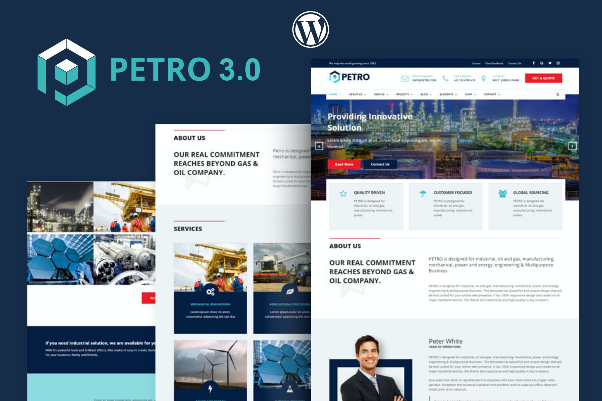Petro -工业 机械行业 钢材 能源 天然气 电力公司WordPress主题
