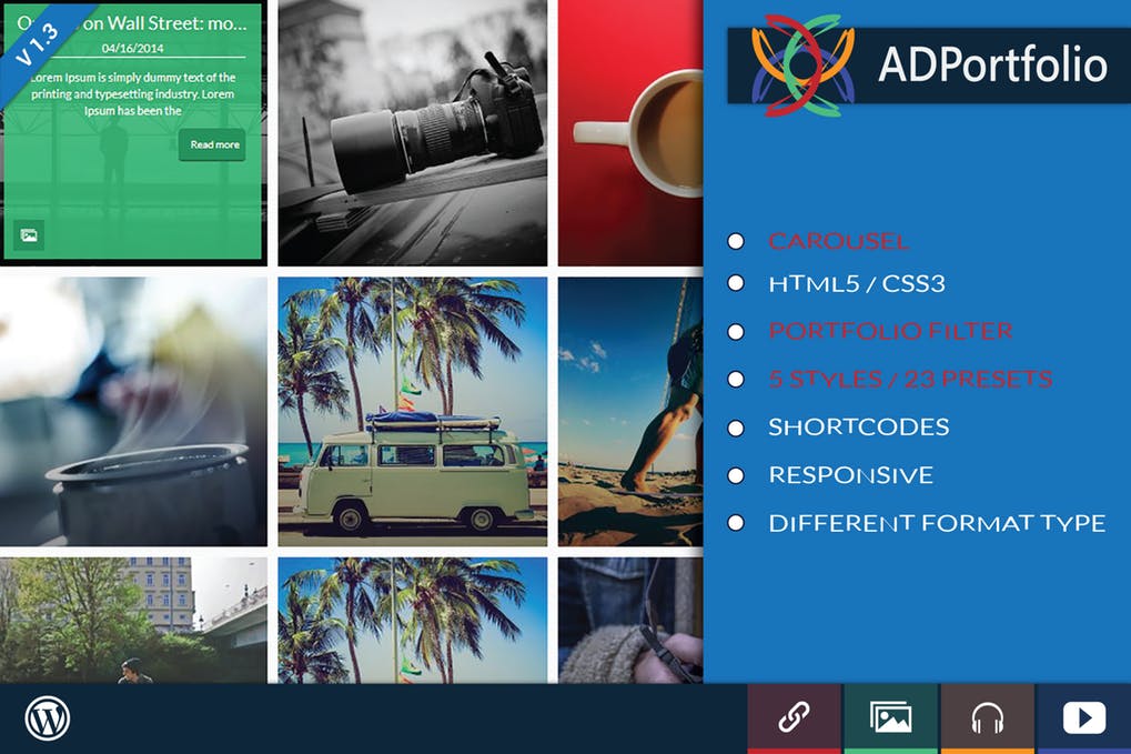 AD Portfolio过滤器和Carousel WordPress插件