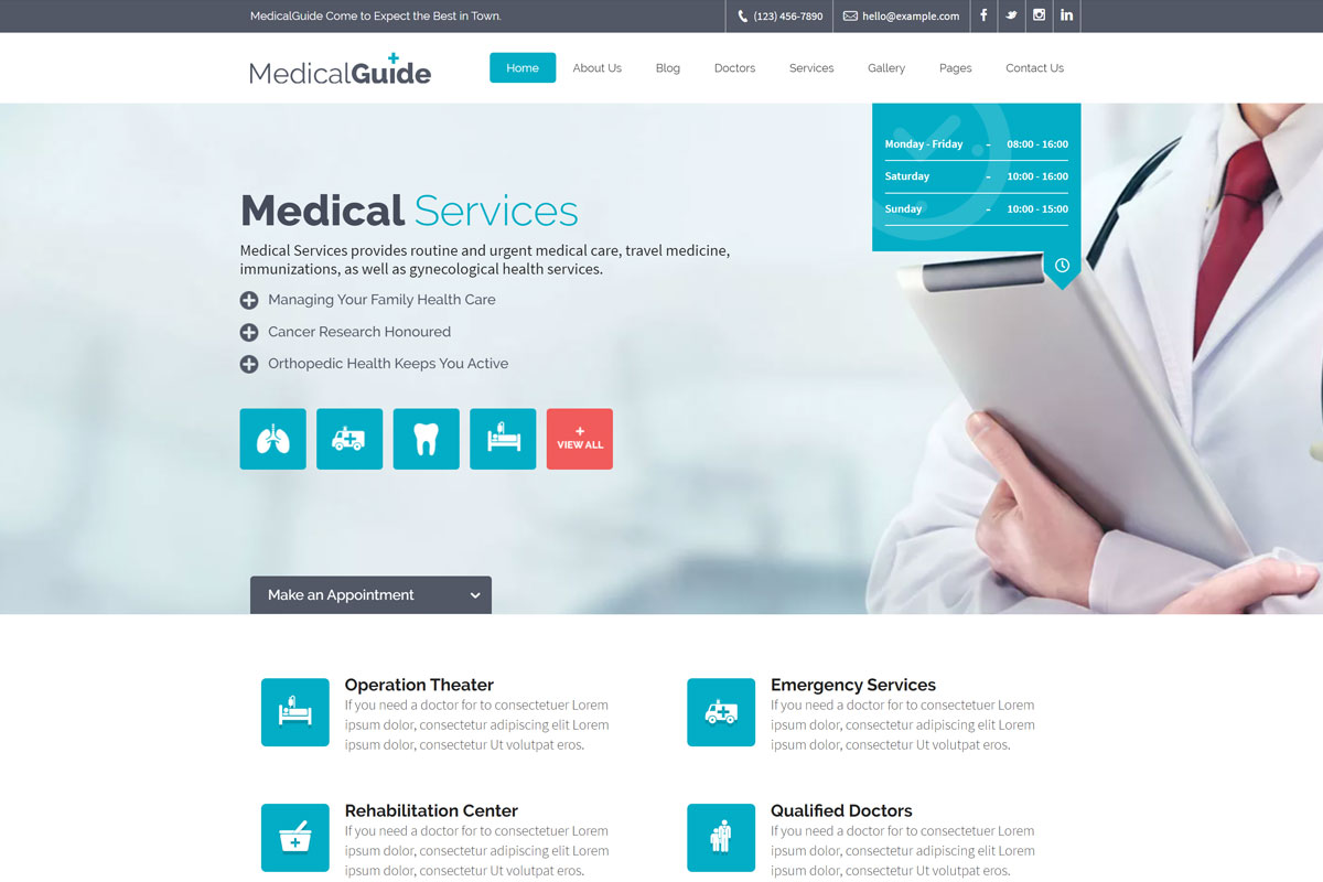 MedicalGuide – 健康中国 医药网站 医疗设备 口罩防护用品网站模板 wordpress主题