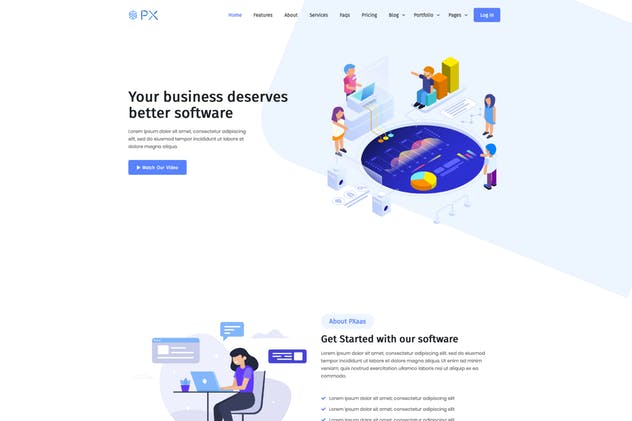 PXaas-应用和软件着陆页主题