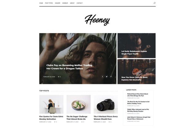 Heeney-现代博客WordPress主题 - 口袋资源
