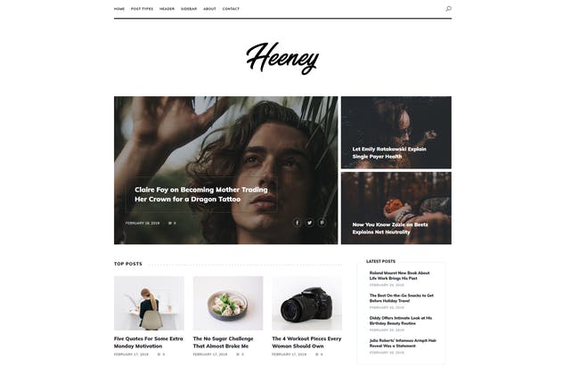 Heeney-现代博客WordPress主题