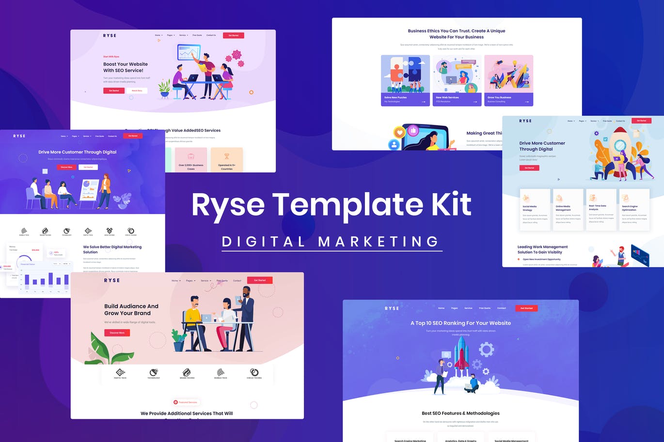 Ryse – SEO和数字营销 Elementor Template Kit