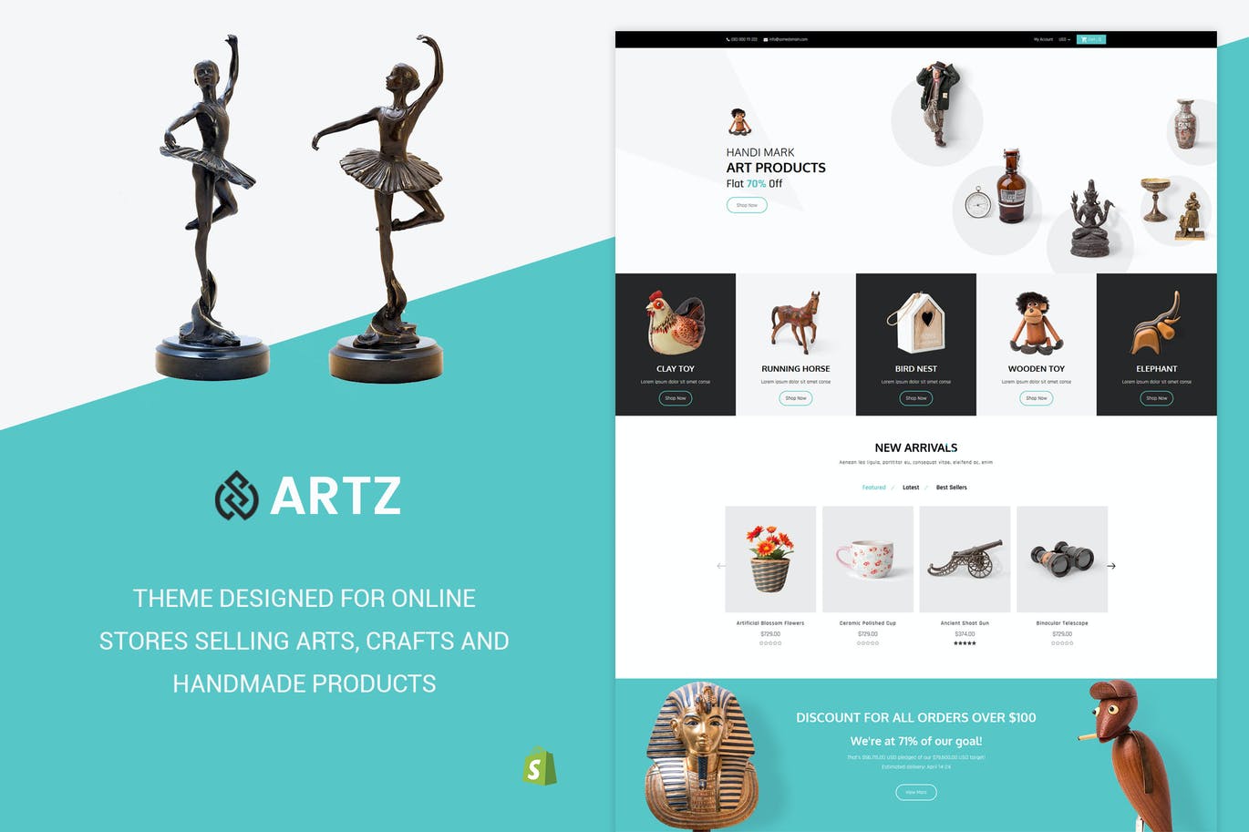 Artz |艺术,摄影Shopify主题
