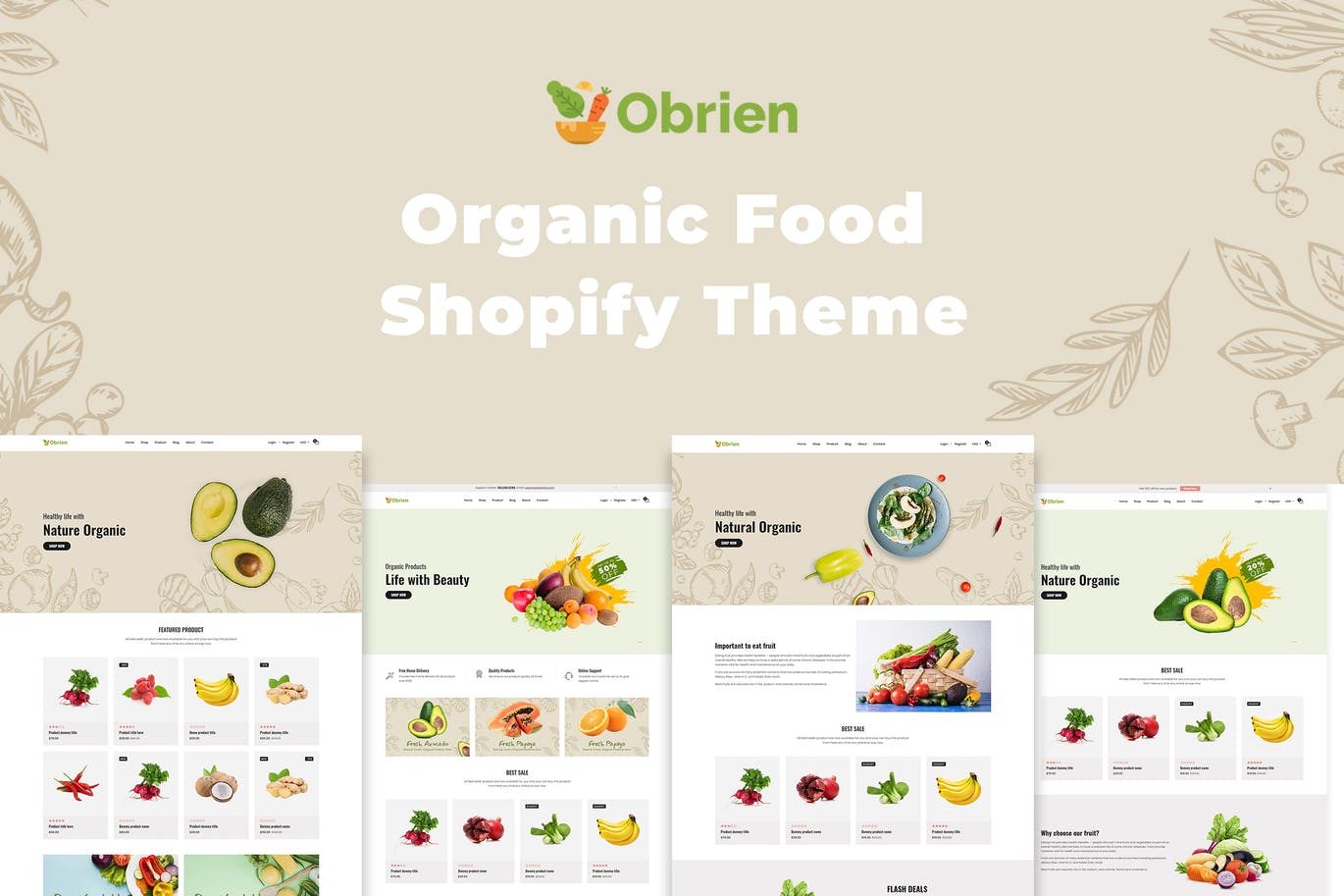 Obrien – 有机食品Shopify主题