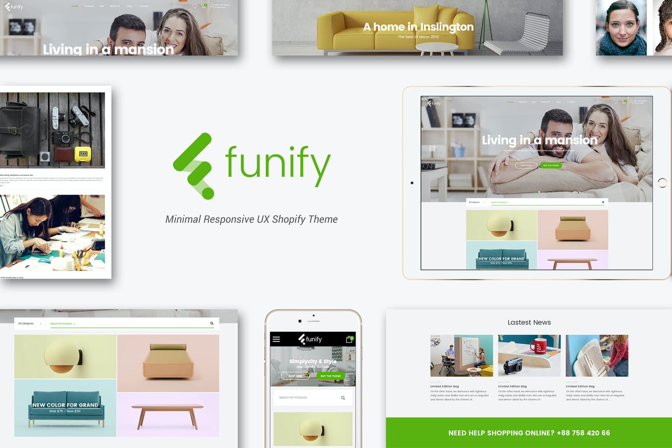 Funify – 最小响应式家具Shopify主题