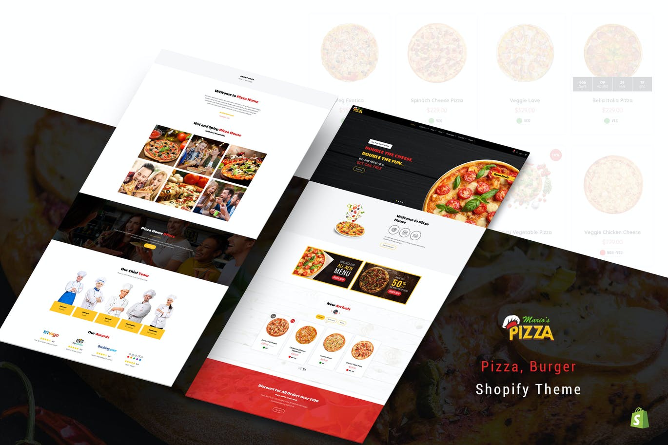 Marios Pizza | 披萨，汉堡餐厅Shopify主题