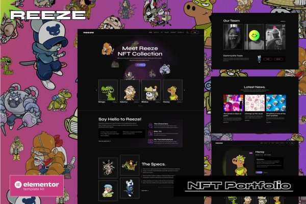 Reeeze – NFT 艺术品展示网站模板 Elementor 模板工具包 WordPress后台