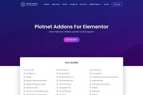 Piotnet Addons For Elementor Pro v6.5.9 多功能拓展插件