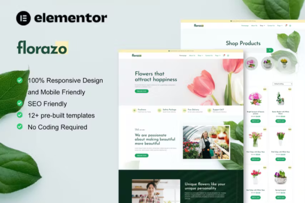 Florazo – WooCommerce 花店和花店 Elementor 模板套件