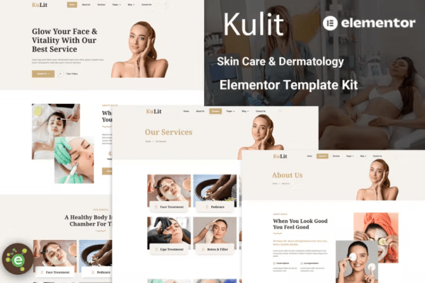Kulit – 皮肤护理和皮肤科元素模板套件