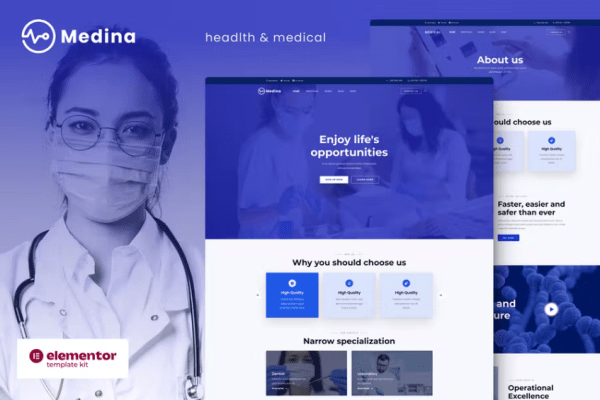 Medina – 医疗与健康 Elementor 模板套件