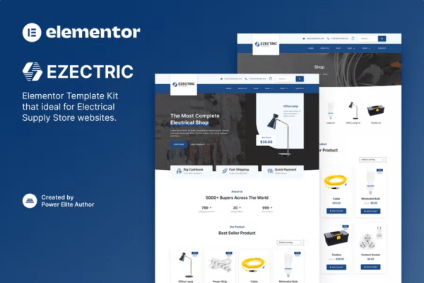Ezectric – 电器商店 Elementor 模板套件