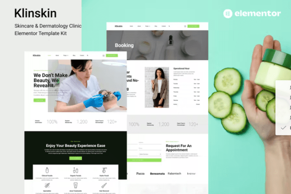 Klinskin – 护肤和皮肤科诊所 Elementor 模板套件