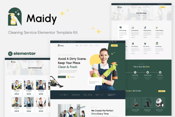 Maidy – 清洁服务 Elementor 模板套件