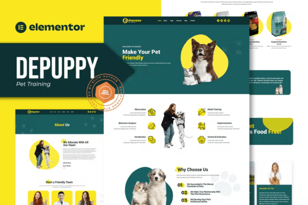 Depuppy – 宠物训练 Elementor 模板套件