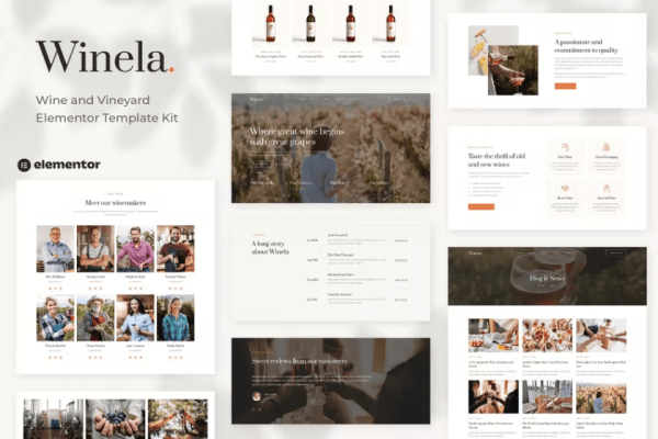 Winela – 葡萄酒和葡萄园 Elementor 模板套件