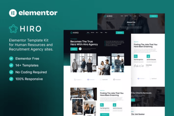 Hiro – 人力资源和招聘机构 Elementor 模板套件