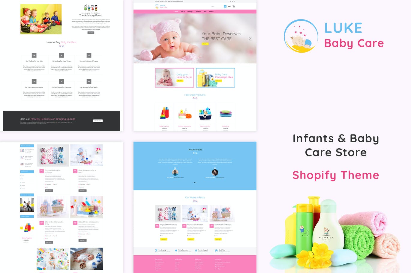 Luke -婴儿和婴儿用品店Shopify主题