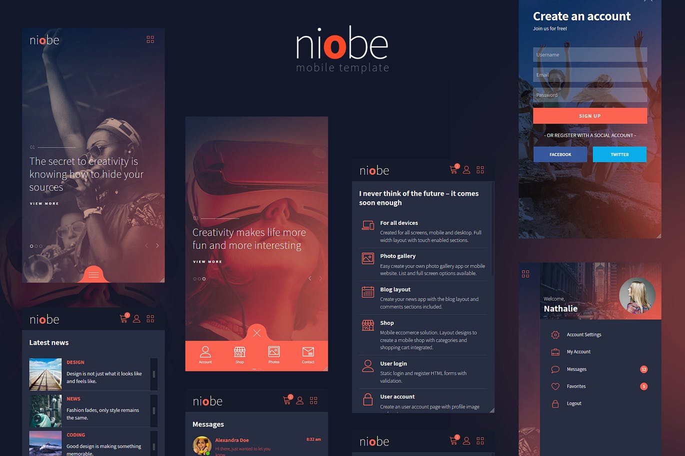 Niobe – Html移动模板