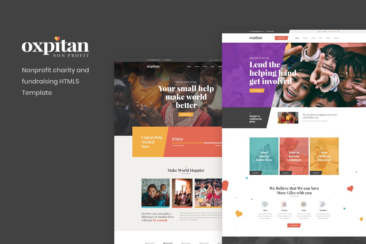 Oxpitan – 非营利慈善和筹款HTML5