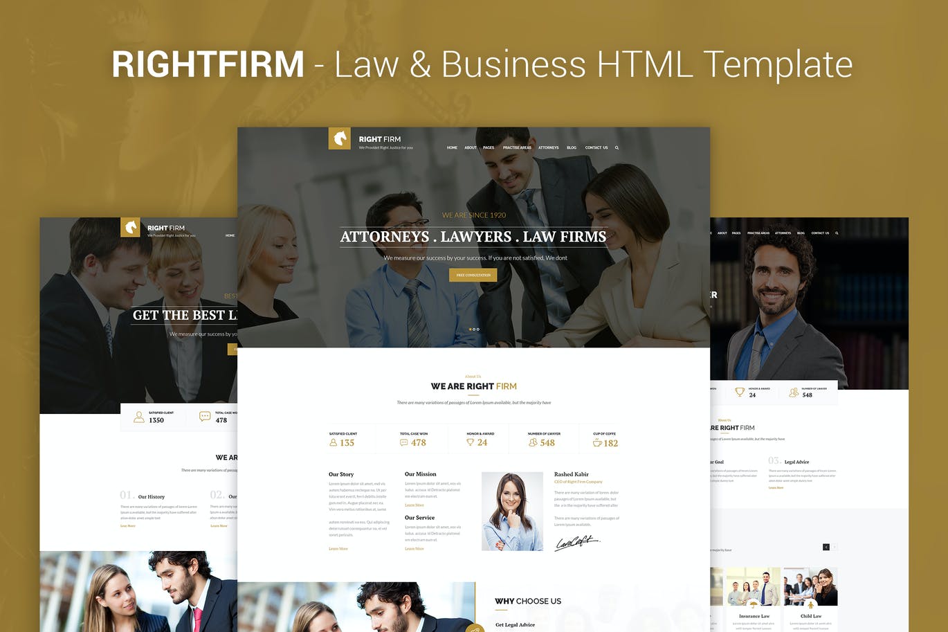 RIGHTFIRM -法律、商业HTML5模板
