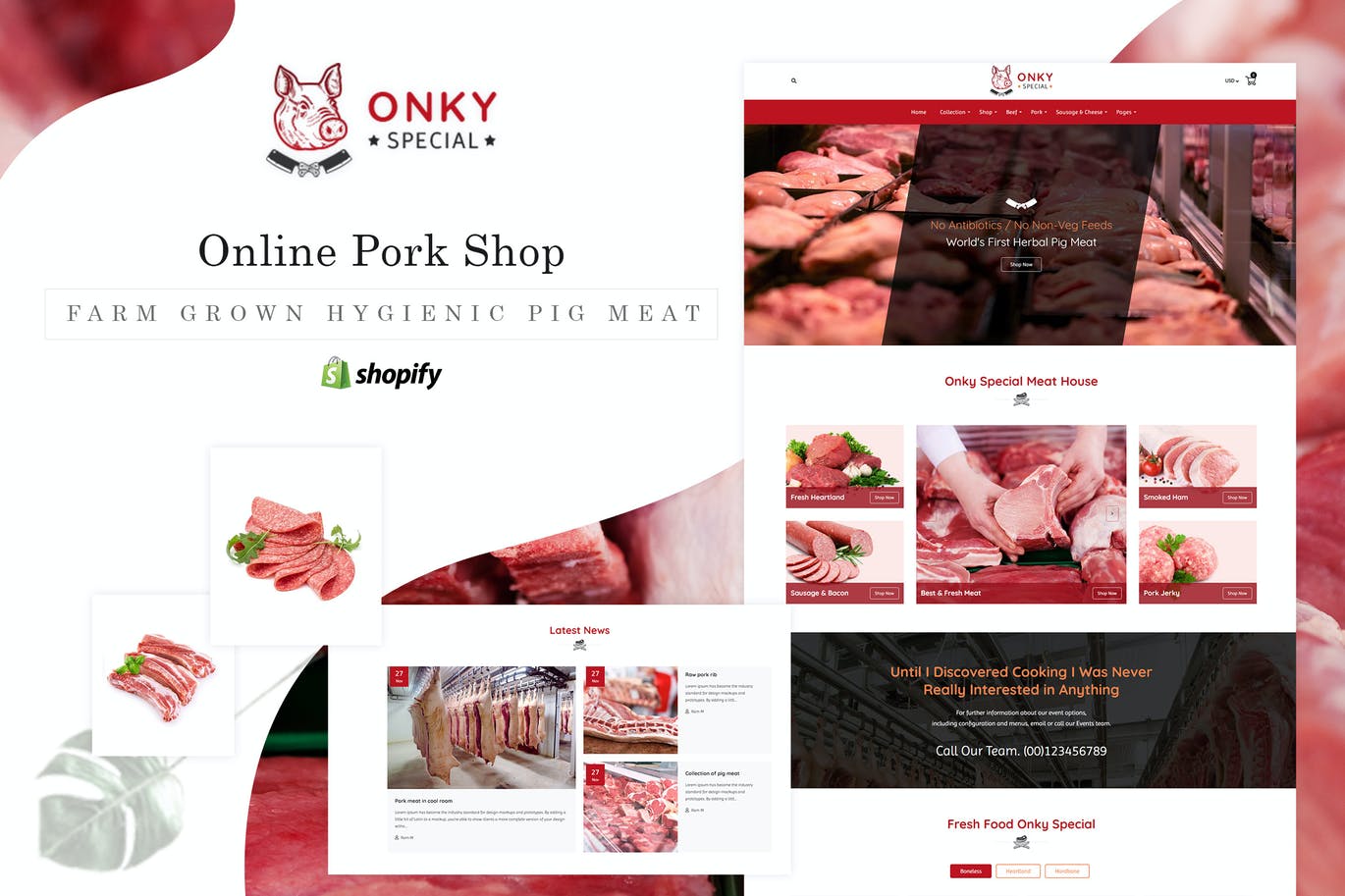 Onky | 猪肉,肉类Shopify主题