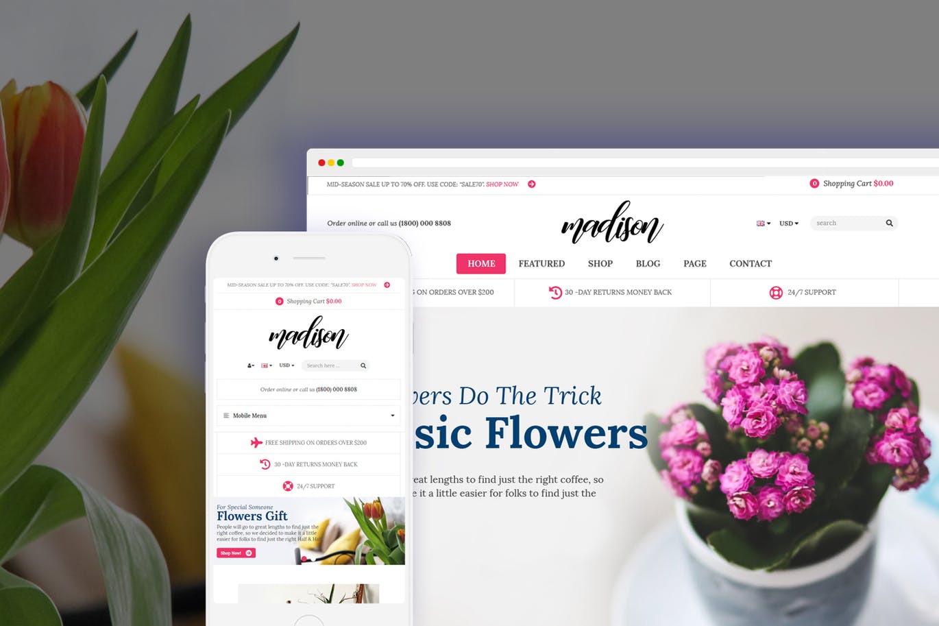 Madison – 花卉，植物，园艺Shopify主题