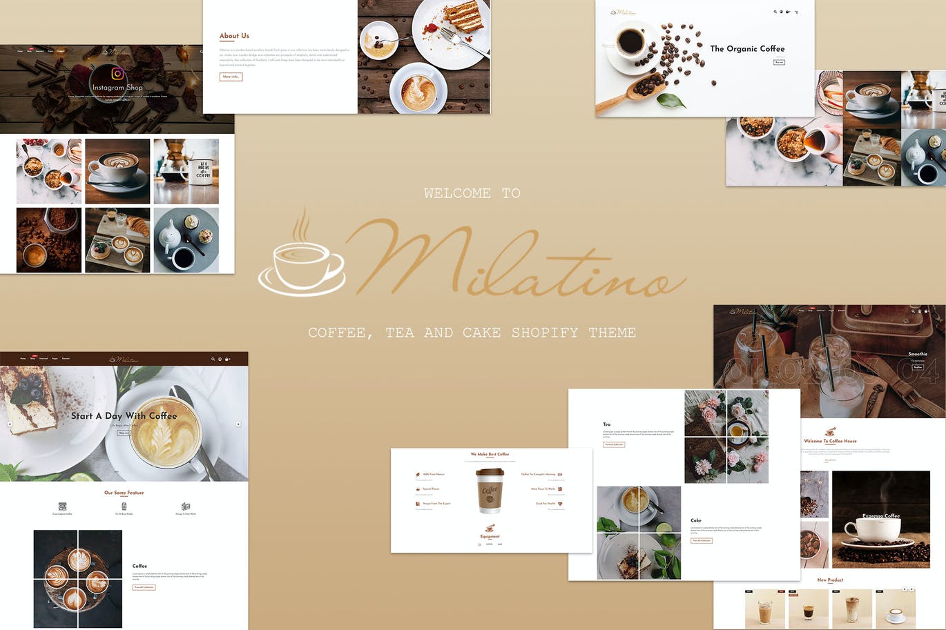 Milatino – 咖啡，茶和蛋糕Shopify主题