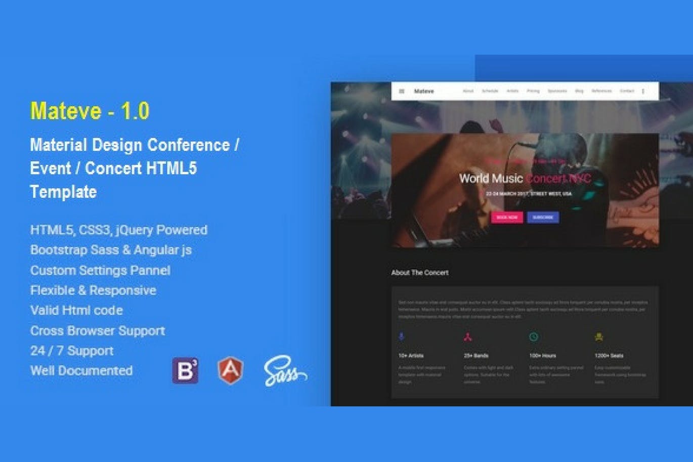Mateve  -活动/会议/音乐会HTML5模板